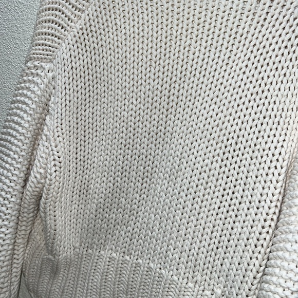 Free People Glow For It Chunky Knit Open Front Ribbed Hem Cardi in Ivory Sz XS - Picture 7 of 7